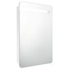 vidaXL badev&aelig;relsesskab med spejl + LED-lys 60x11x80 cm skinnende hvid