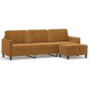 vidaXL 3-personers sofa med fodskammel 210 cm velour brun