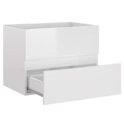 vidaXL badeværelsesmøbelsæt 2 dele spånplade hvid højglans