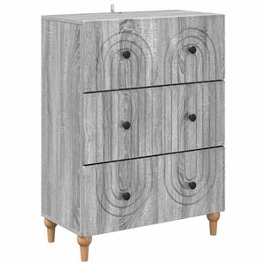 vidaXL Skuffeskab Gr&aring; sonoma-eg 66 x 34,5 x 90 cm Konstrueret tr&aelig;