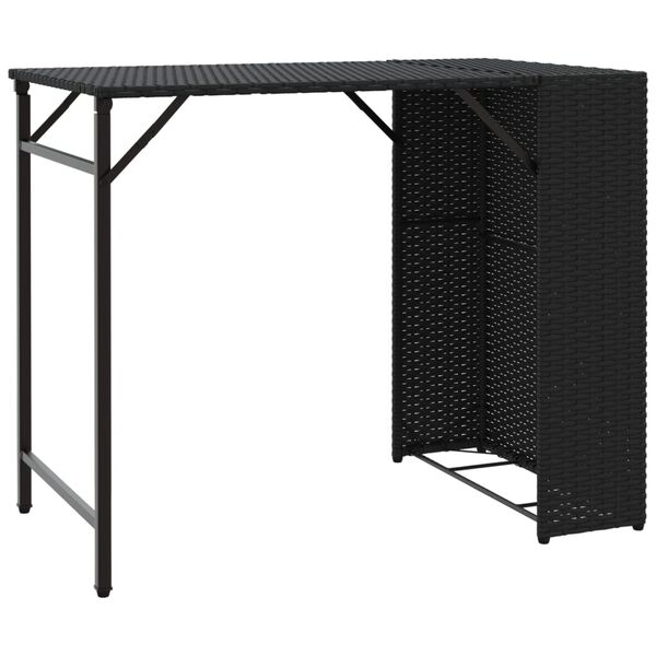 vidaXL spisebordssæt til haven 5 dele polyrattan sort