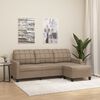 vidaXL 3-personers sofa med fodskammel 180 cm kunstl&aelig;der cappuccino
