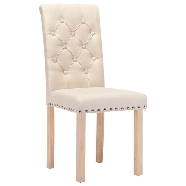 vidaXL spisebordsstole 6 stk. stof cremefarvet