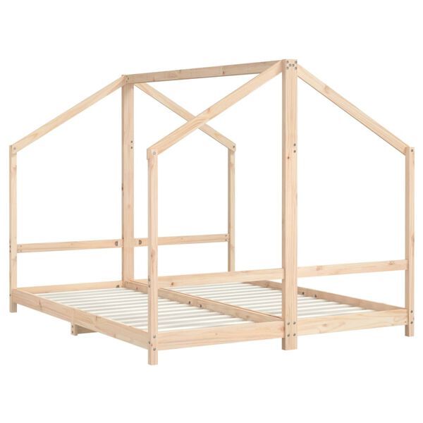 vidaXL sengeramme til juniorseng 2x(80x200) cm massivt fyrretr&aelig;
