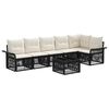vidaXL Havesofa S&aelig;t 7 stk. Sort polyrattan