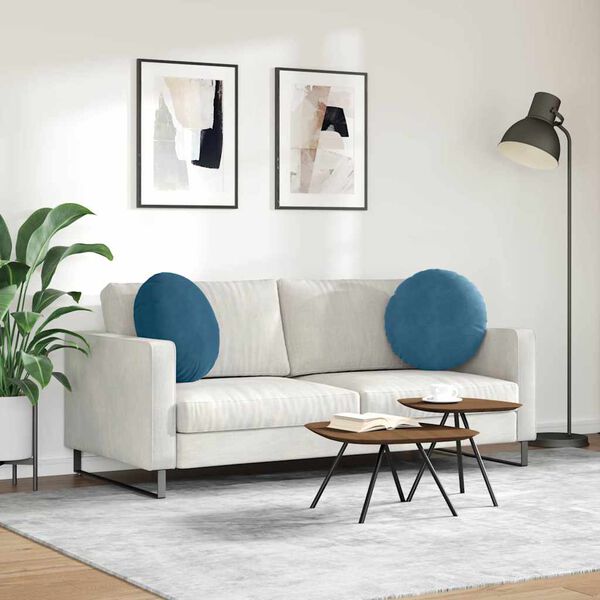 vidaXL S&aelig;depuder 2 pcs Bl&aring; &Oslash; 40 x 13 cm Fl&oslash;jl