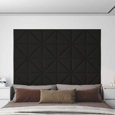 vidaXL vægpaneler 12 stk. 30x30 cm 0,54 m² stof sort
