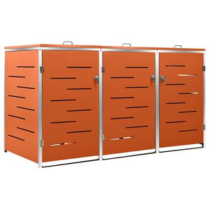 vidaXL tredobbelt skraldespandsskjuler 207x77,5x115 cm rustfrit st&aring;l