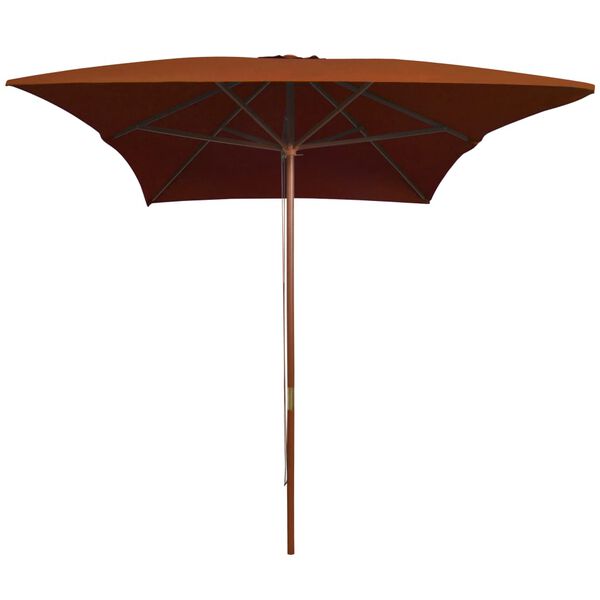 vidaXL haveparasol 200x300 cm træstang terrakotta