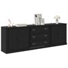 vidaXL Sideboards 3 pcs Sort eg 210 x 35,5 x 67,5 cm Konstrueret tr&aelig;