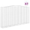 vidaXL buede gabionkurve 7 stk. 400x50x220/240 cm galvaniseret jern