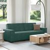vidaXL 3-personers sofa 220x78x84 cm fl&oslash;jl m&oslash;rkegr&oslash;n