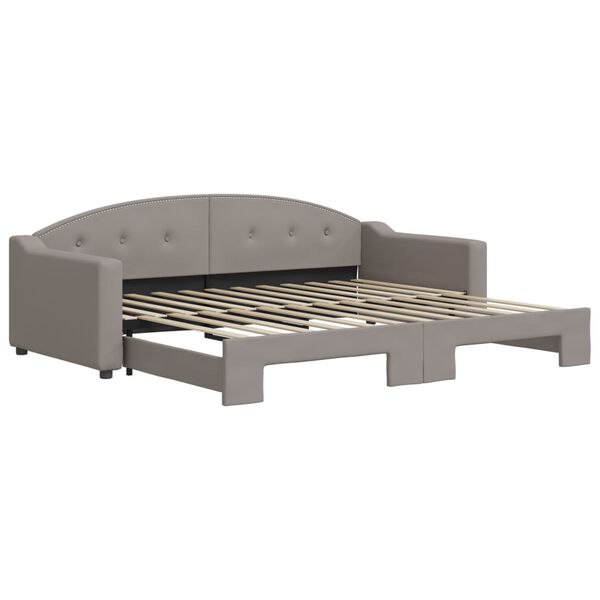 vidaXL daybed med udtr&aelig;k 90x200 cm stof gr&aring;brun