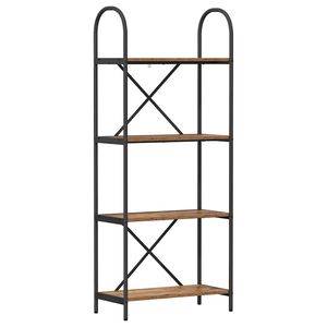 vidaXL Bogreol 4 niveauer 60 x 30 x 146 cm Konstrueret tr&aelig; Gammelt tr&aelig;