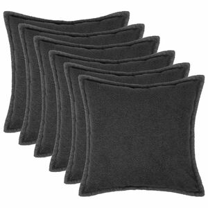 vidaXL Pudebetr&aelig;k 6 pcs HOUTEN M&oslash;rkegr&aring; 30 x 30 cm Boucl&eacute;