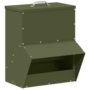 vidaXL H&oslash;nsefoder Oliven gr&oslash;n 20 x 25 x 35 cm Koldvalset St&aring;l