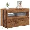 vidaXL tv-bord m. LED-lys 60x35x40 cm konstrueret træ antikt træ