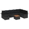 vidaXL Havesofa S&aelig;t 9 stk. Sort Poly rattan