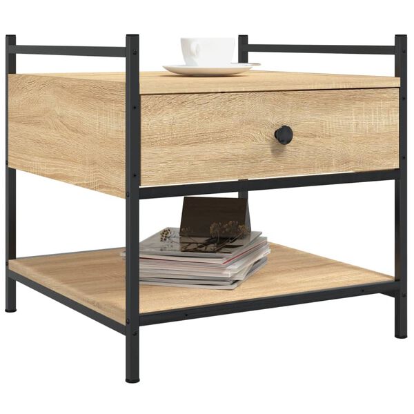 vidaXL sofabord 50x50x50 cm konstrueret tr&aelig; sonoma egetr&aelig;sfarve