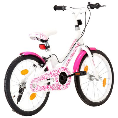vidaXL børnecykel 18 tommer pink og hvid