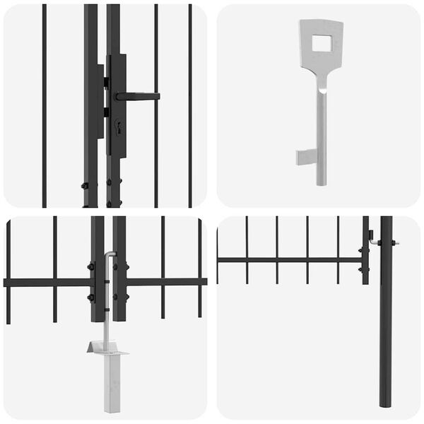 vidaXL Haveport Sort 175 x 500 cm