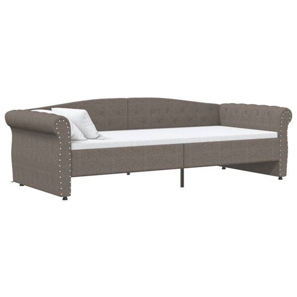 vidaXL daybed med USB 90x200 cm stof gr&aring;brun