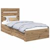 vidaXL Sengestel med skuffe Artisan Egetr&aelig; 90 x 200 cm Konstrueret tr&aelig;