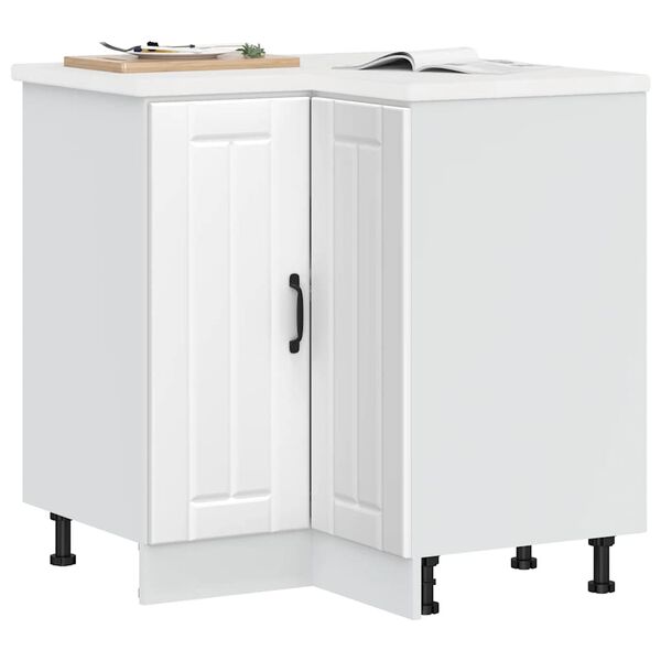 vidaXL køkkenhjørneskab Lucca konstrueret træ hvid