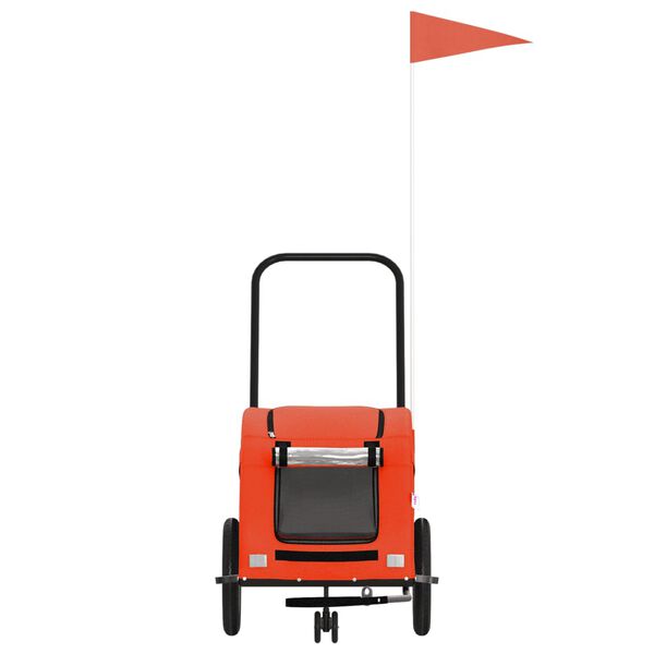 vidaXL cykeltrailer til kæledyr oxfordstof og jern orange og grå