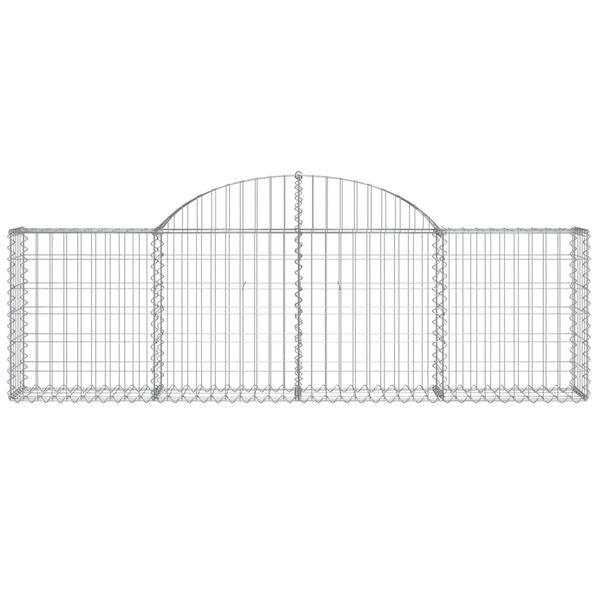 vidaXL buede gabionkurve 11 stk. 200x30x60/80 cm galvaniseret jern