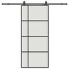 vidaXL skyded&oslash;r med hardwares&aelig;t 90x205 cm ESG glas sort