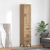 vidaXL Highboard Artisan Egetr&aelig; 34,5 x 34 x 180 cm Konstrueret tr&aelig;