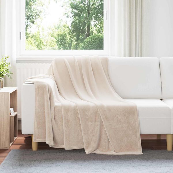vidaXL Kastet&aelig;pper 6 pcs Beige 150 x 200 cm Fleece