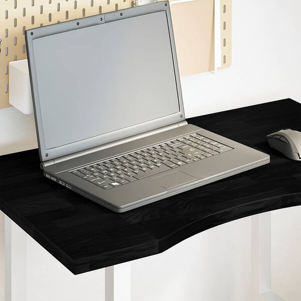 vidaXL bordplade 80x60x2,5 cm massivt egetr&aelig; rektangul&aelig;r m&oslash;rkebrun