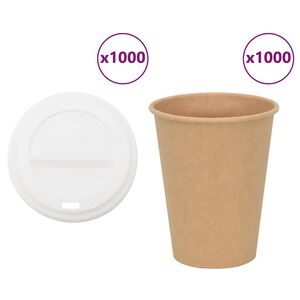 vidaXL kaffekopper af papir med l&aring;g 1000 stk. 12oz 300ml