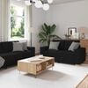 vidaXL Sofa 3 pcs Sort Linned-blandet stof
