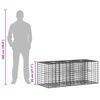 vidaXL Gabion h&oslash;jbed S&oslash;lv 140 x 60 x 55 cm Galvaniseret st&aring;l