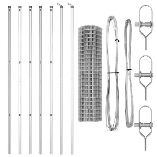 vidaXL Hegn med post S&oslash;lv 1 x 10 m St&aring;l og PVC