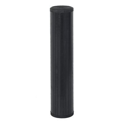 vidaXL gulvtæppe 100x100 cm firkantet bambus sort