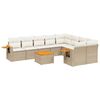 vidaXL sofas&aelig;t til haven 10 dele med hynder polyrattan beige