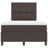 vidaXL Box spring seng med madras med LED M&oslash;rkebrun 120 x 200 cm Stof
