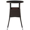 vidaXL havebord Ø60x75 cm hærdet glas og polyrattan brun
