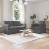 vidaXL Sofa S&aelig;t 2 pcs M&oslash;rkegr&aring; 196 x 82 x 85 cm Stof