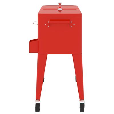 vidaXL kølevogn med hjul 92x43x89 cm rød
