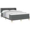 vidaXL Box spring seng med hovedg&aelig;rde M&oslash;rkegr&aring; 140 x 190 cm Stof
