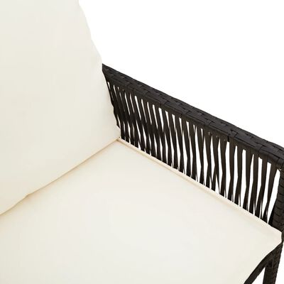vidaXL barstole til haven med hynder 2 stk. polyrattan sort