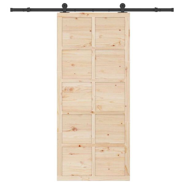 vidaXL Skyded&oslash;r Brun 80 x 208 cm Massiv fyrretr&aelig;