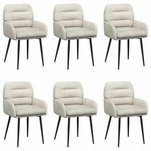 vidaXL Spisestole 6 stk. Fl&oslash;jl Cremefarvet 59 x 59,5 x 90 cm