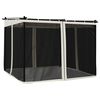 vidaXL pavillon 3x3 m mesh-v&aelig;gge st&aring;l cremefarvet