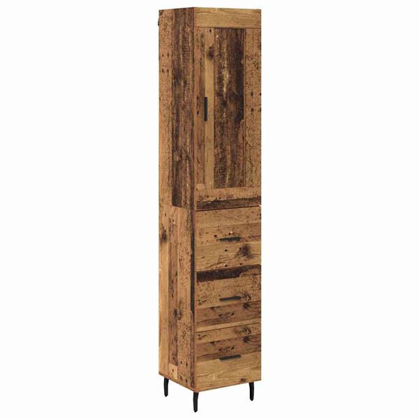 vidaXL Highboard Gammelt tr&aelig; 34,5 x 34 x 180 cm Konstrueret tr&aelig;